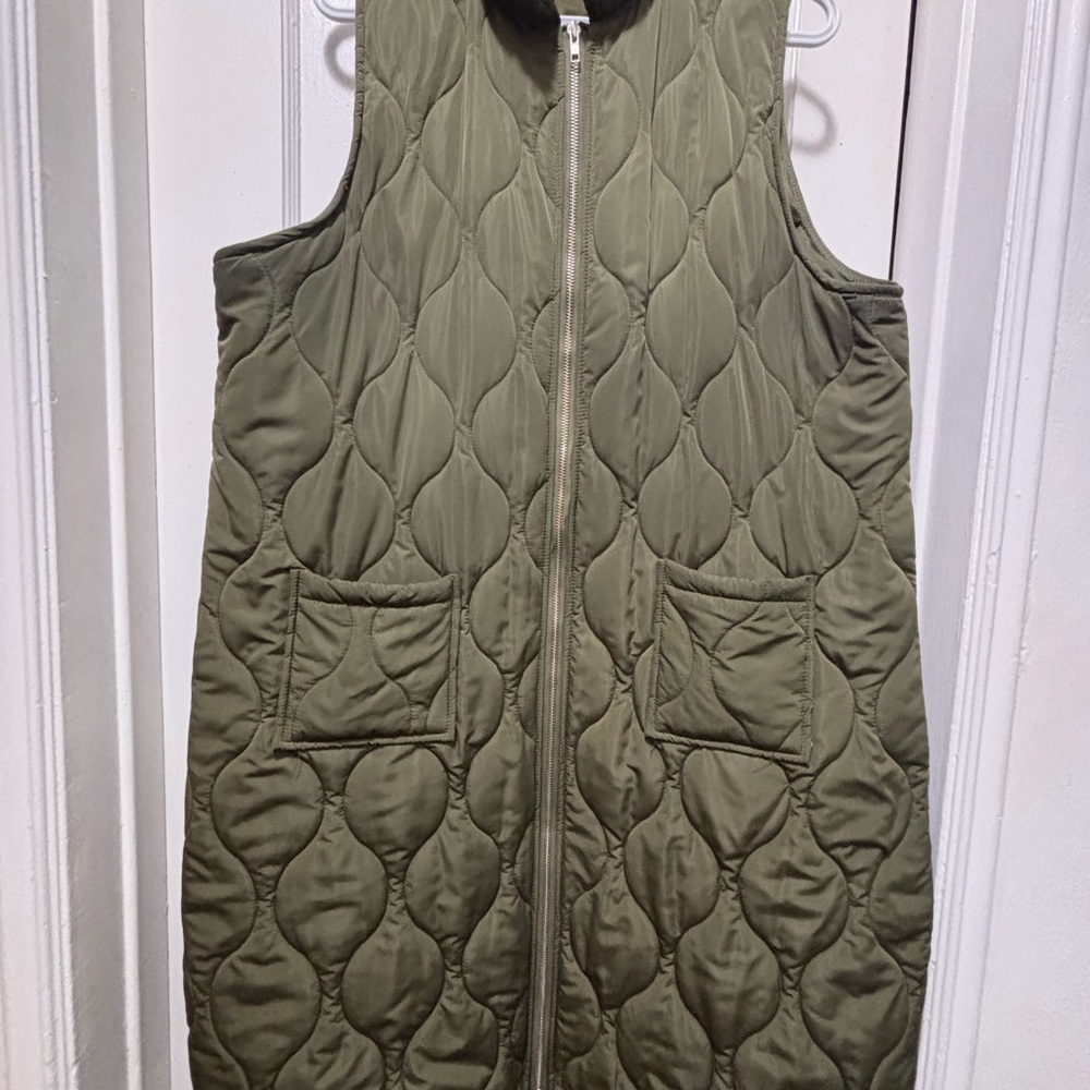 Olive Green Quilted Vest
